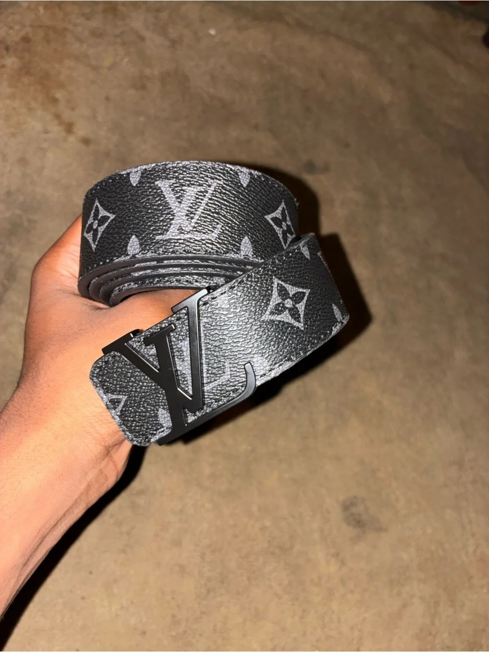 Louis Vuitton Black Monogram Reversible Men's Belt